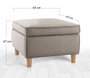 Atelier Del Sofa Puf de Algodón Marrón con Almacenamiento
